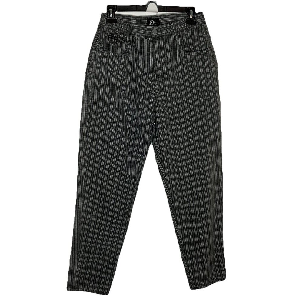 Y2K NY Jeans‎ Plaid Jeans Womens High Rise Downtown Soft Grunge Vintage Black